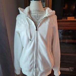 Off-white hooded sweatshirt jacket